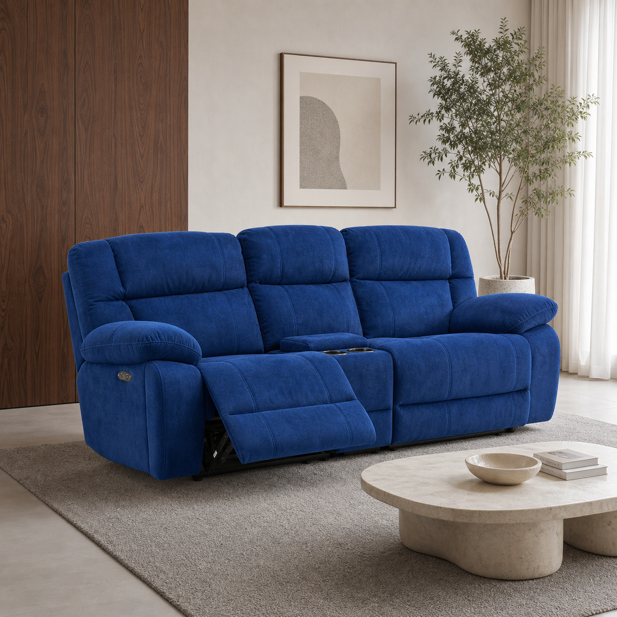 Vista Recliner 3 seater blue 01 main