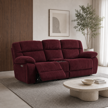 Vista Recliner 3 seater red 01 main