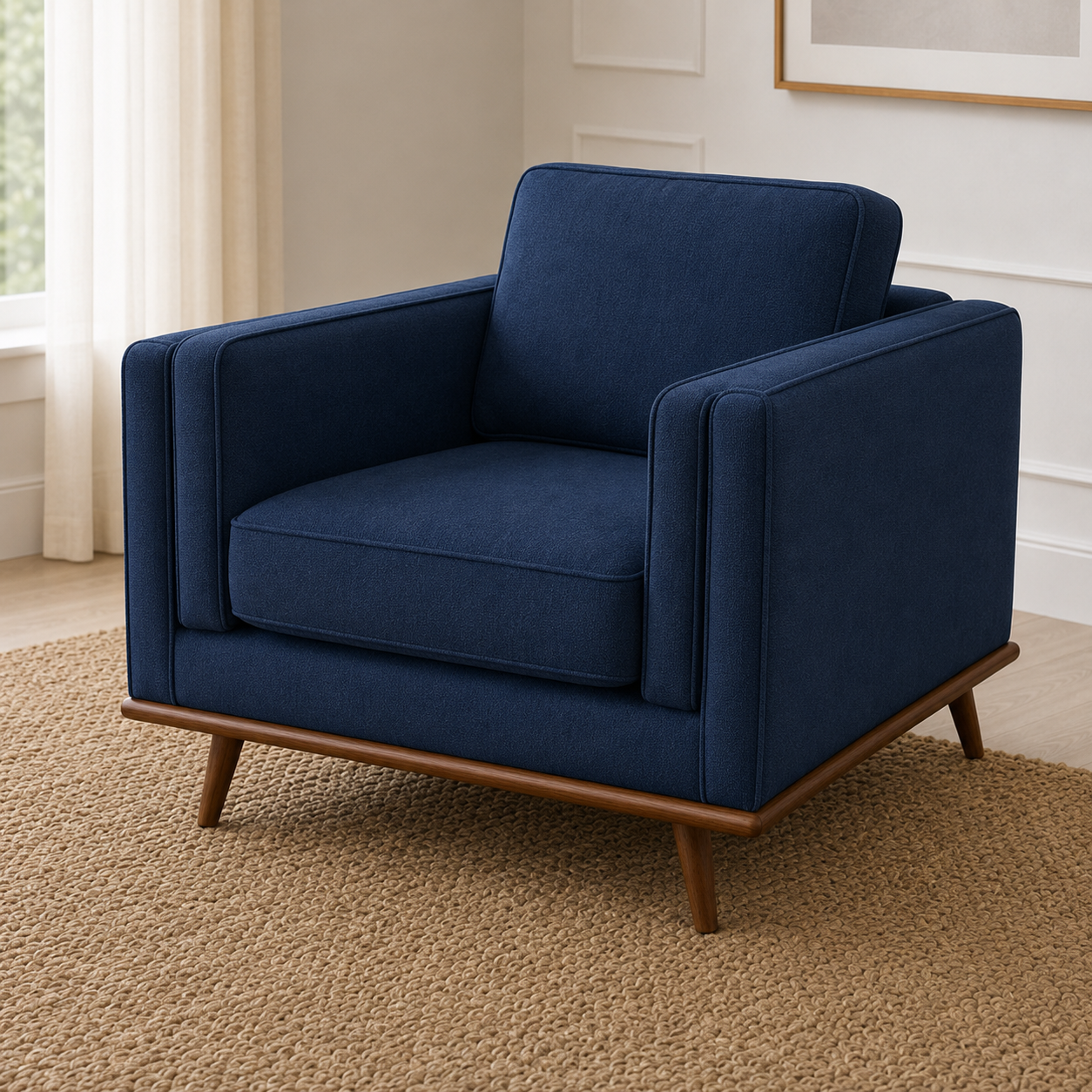 Vivid 3+2+1 Sofa Set, 1 seater, blue, detail view