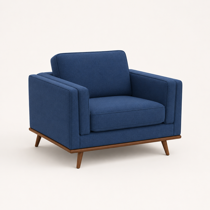 Vivid 3+2+1 Sofa Set, 1 seater, blue, studio view