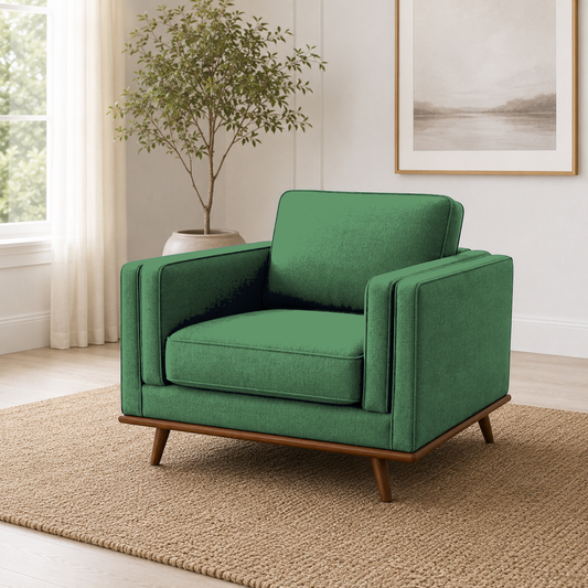 Vivid 3+2+1 Sofa Set, 1 seater, green, room view