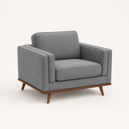 Vivid 3+2+1 Sofa Set, 1 seater, grey, studio view