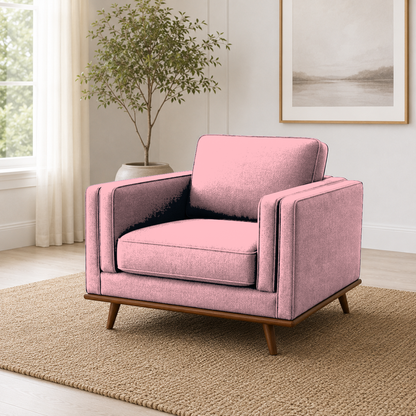 Vivid 3+2+1 Sofa Set, 1 seater, pink, room view