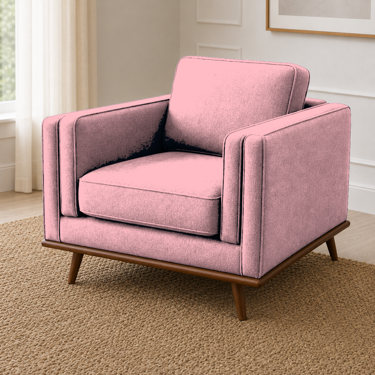 Vivid 3+2+1 Sofa Set, 1 seater, pink, detail view