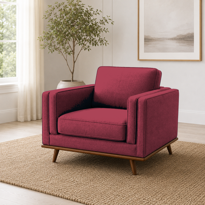 Vivid 3+2+1 Sofa Set, 1 seater, red, room view