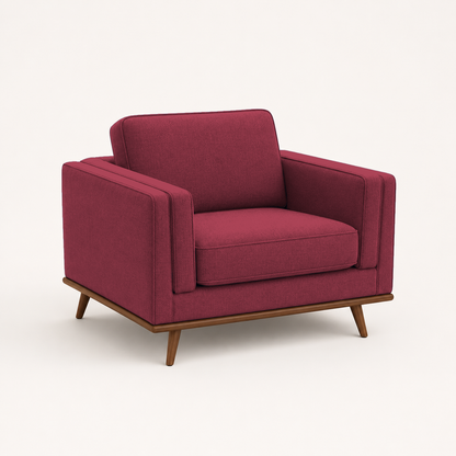 Vivid 3+2+1 Sofa Set, 1 seater, red, studio view