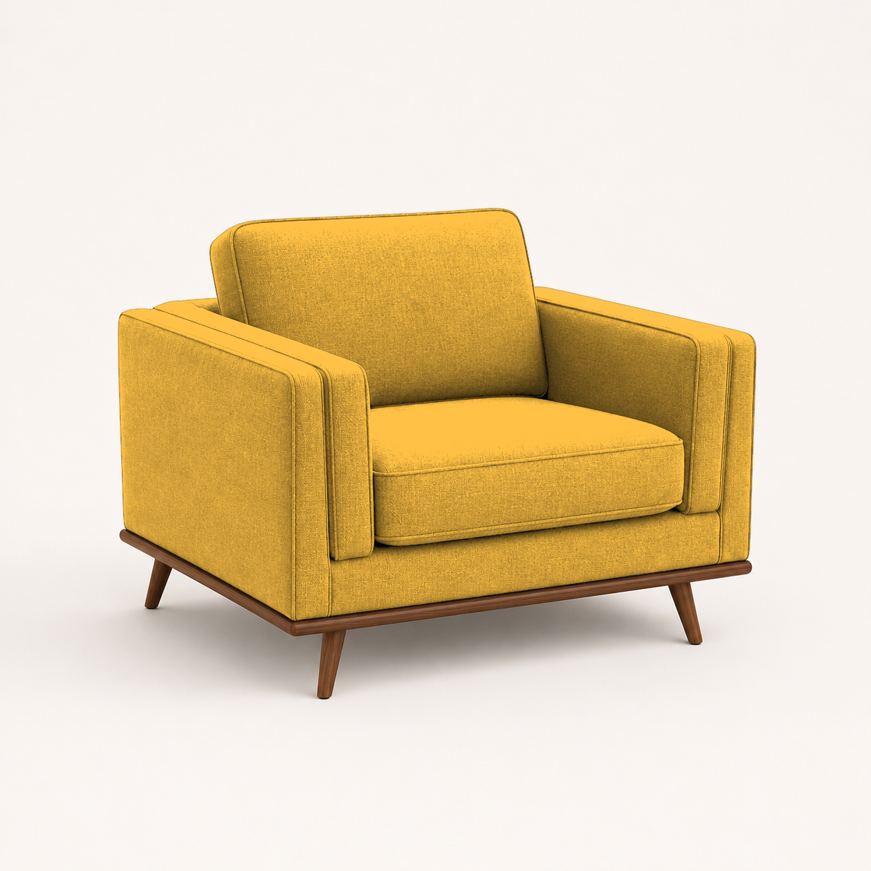 Vivid 3+2+1 Sofa Set, 1 seater, yellow, studio view