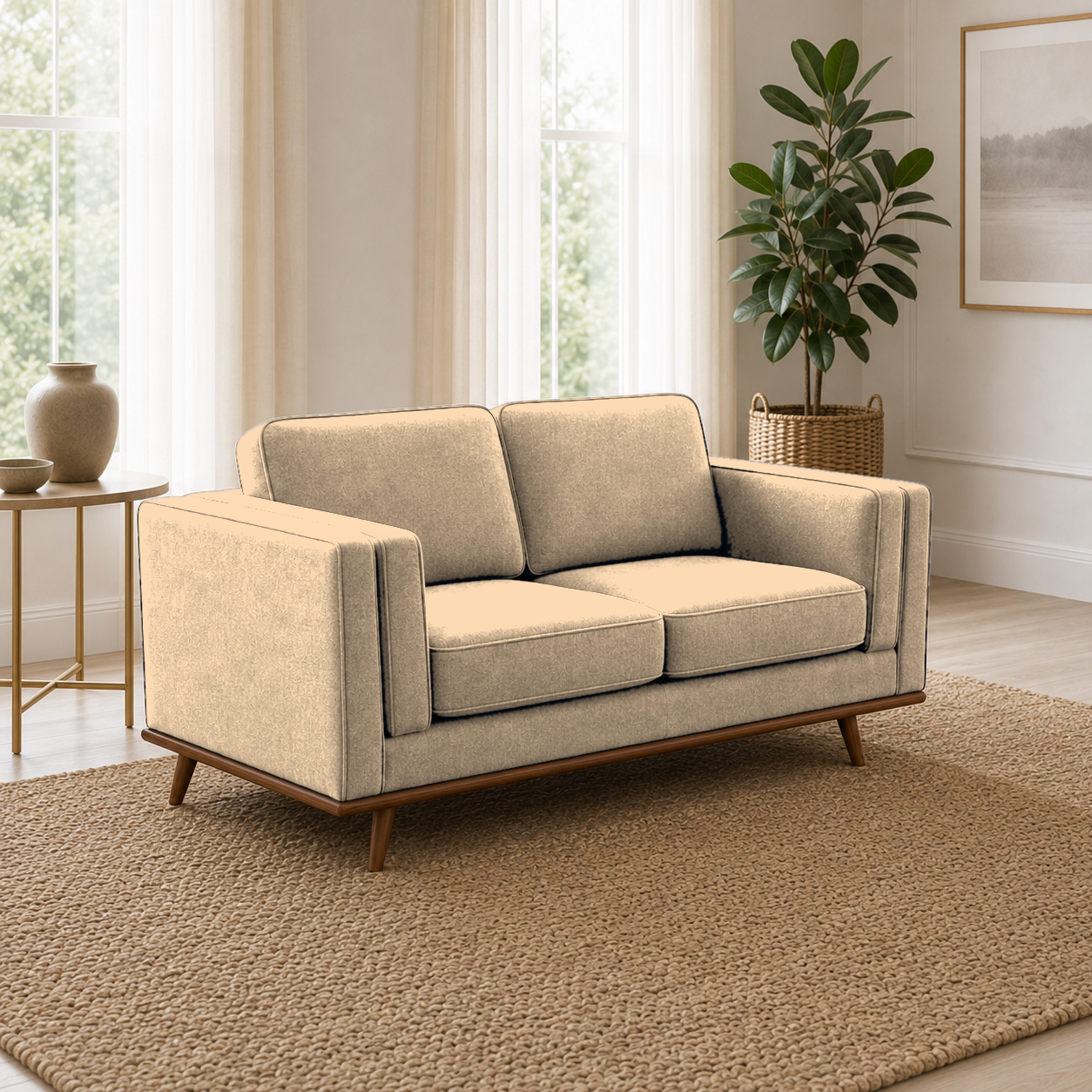 Vivid 3+2+1 Sofa Set, 2 seater, beige, room view