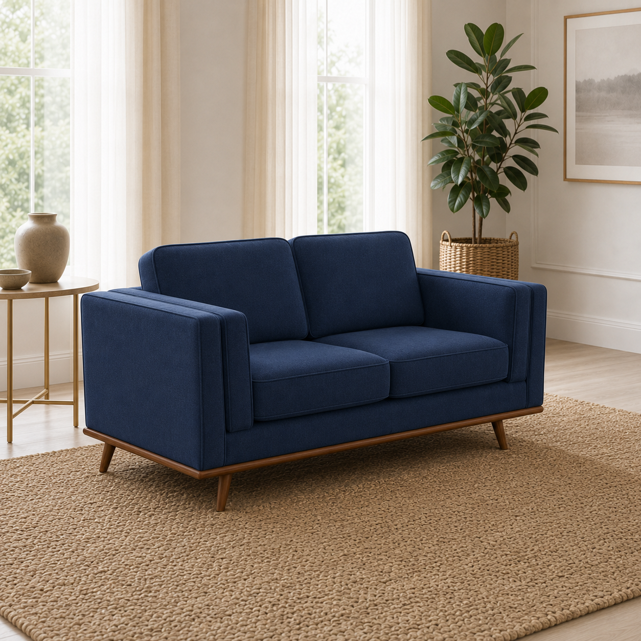Vivid 3+2+1 Sofa Set, 2 seater, blue, room view