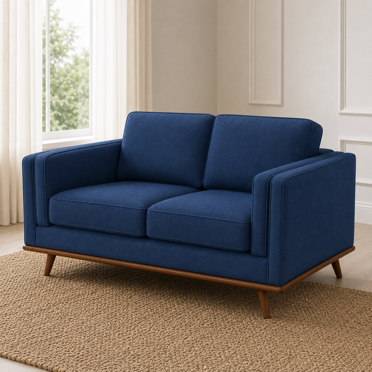Vivid 3+2+1 Sofa Set, 2 seater, blue, detail view