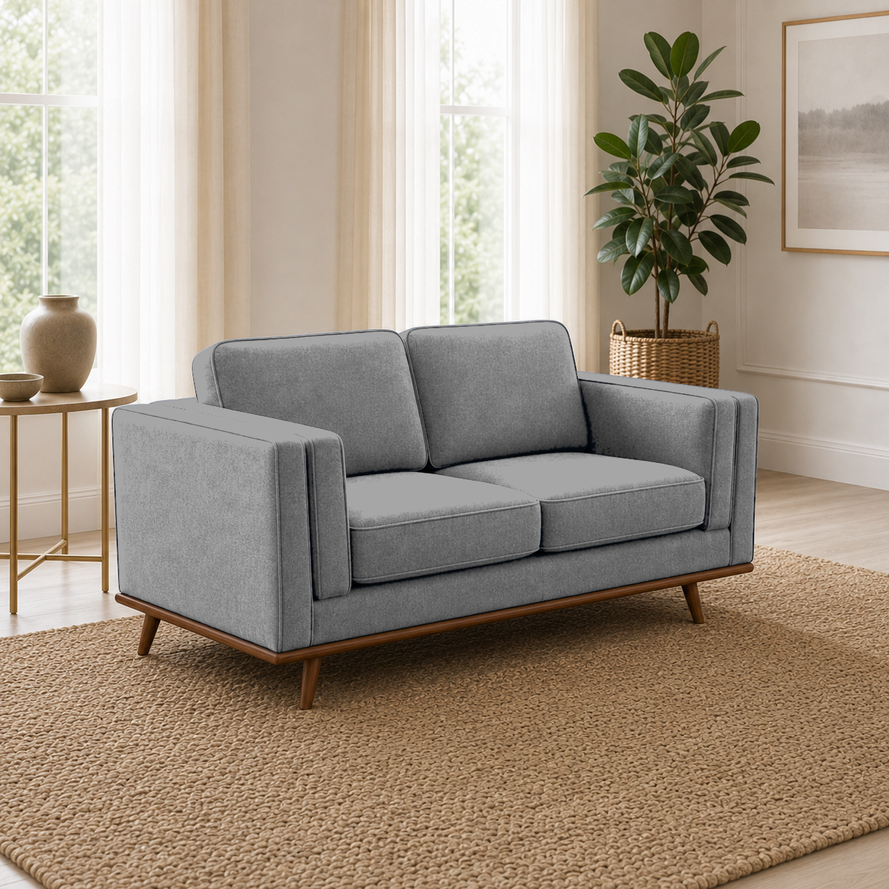 Vivid 3+2+1 Sofa Set, 2 seater, grey, room view