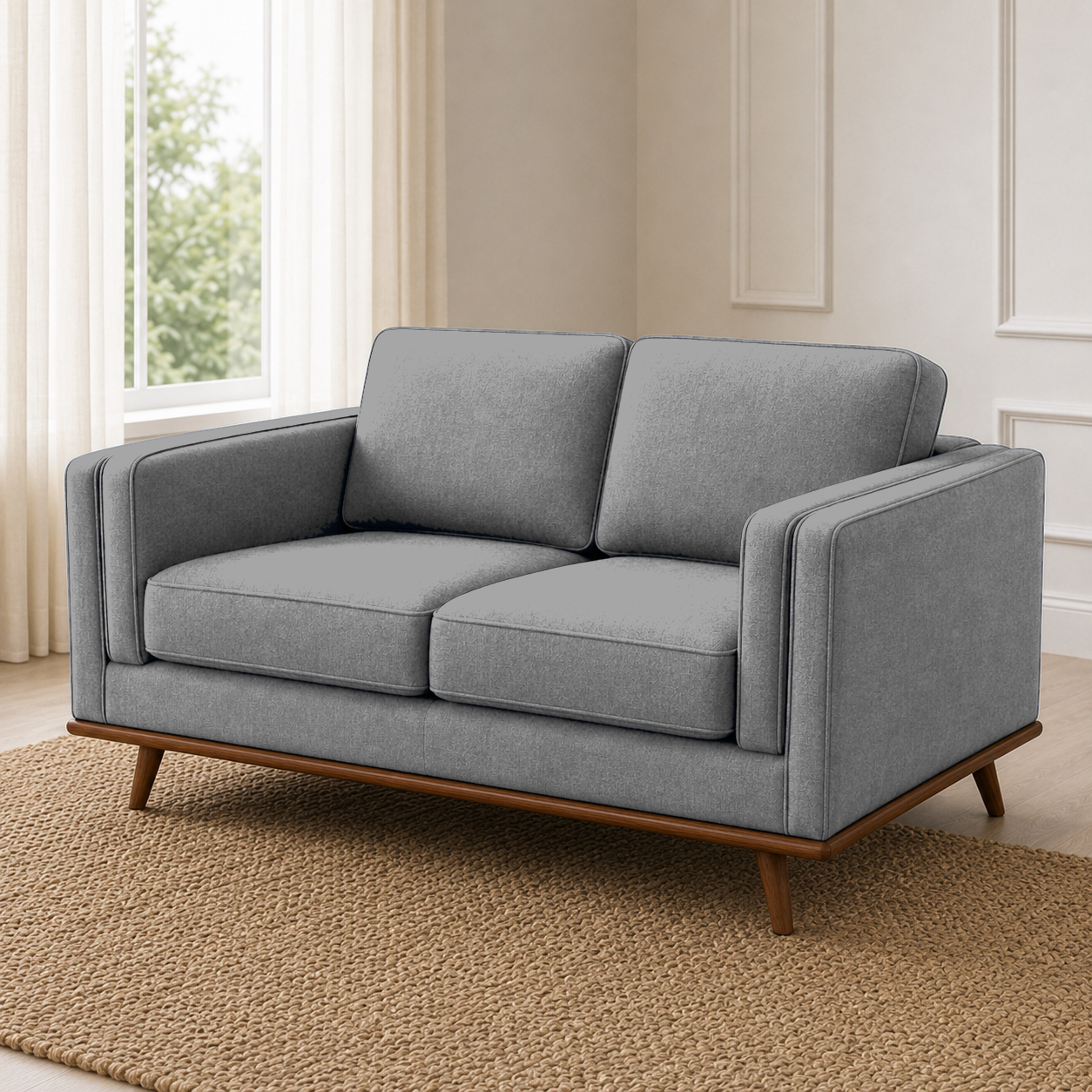 Vivid 3+2+1 Sofa Set, 2 seater, grey, detail view