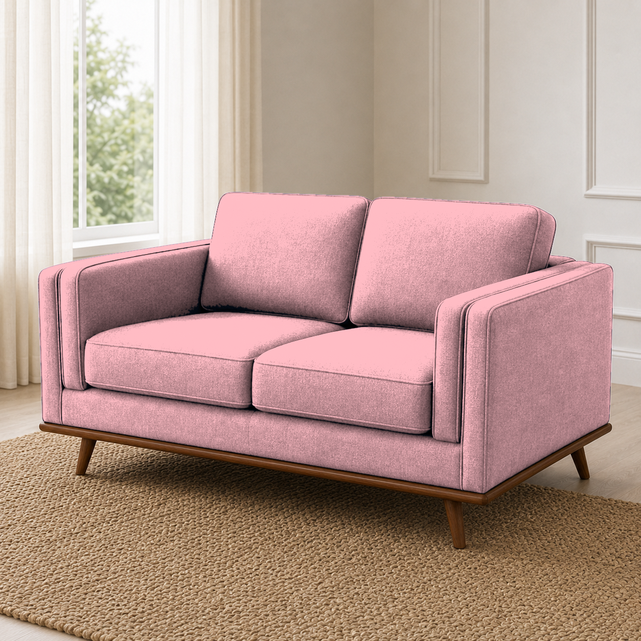 Vivid 3+2+1 Sofa Set, 2 seater, pink, detail view