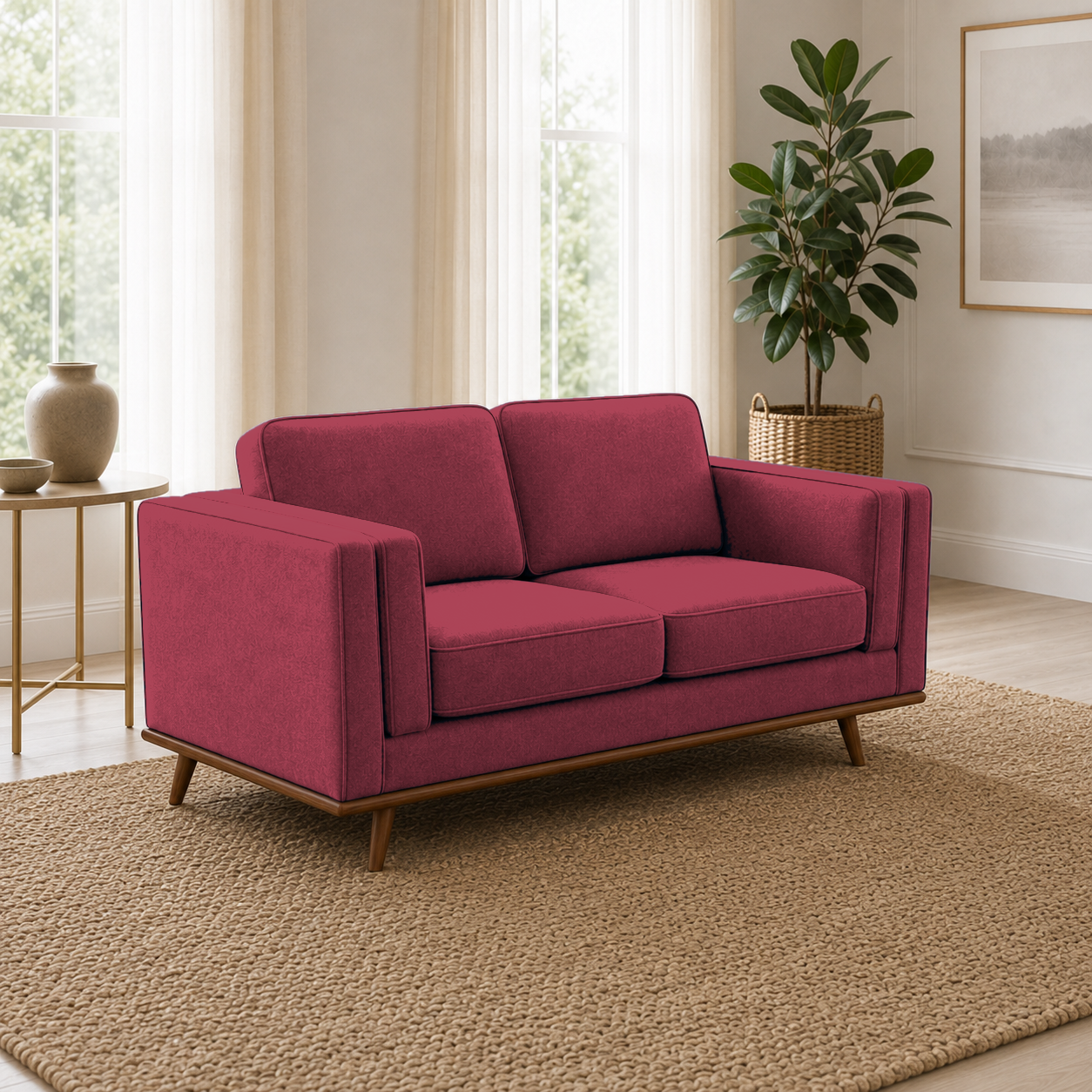 Vivid 3+2+1 Sofa Set, 2 seater, red, room view