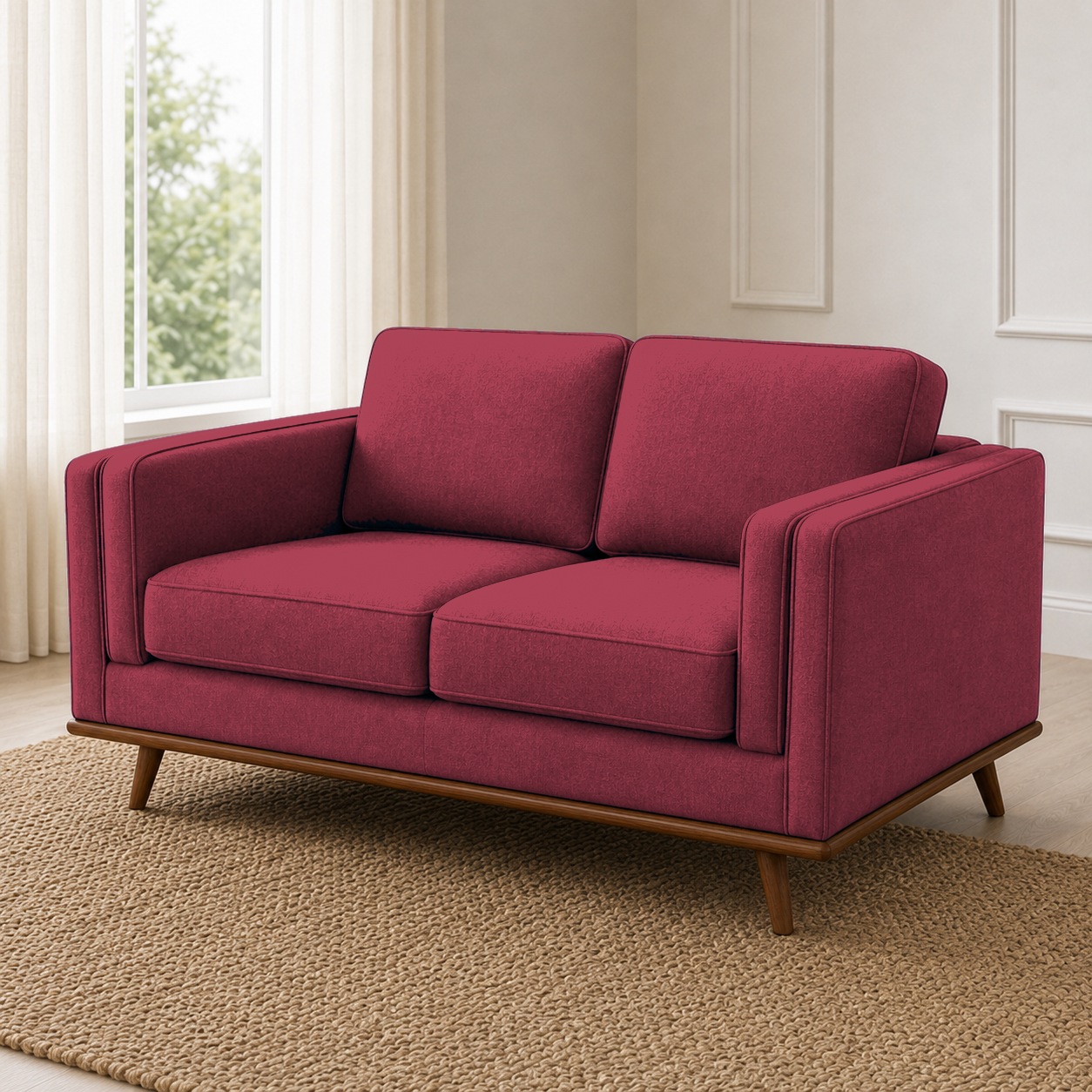 Vivid 3+2+1 Sofa Set, 2 seater, red, detail view