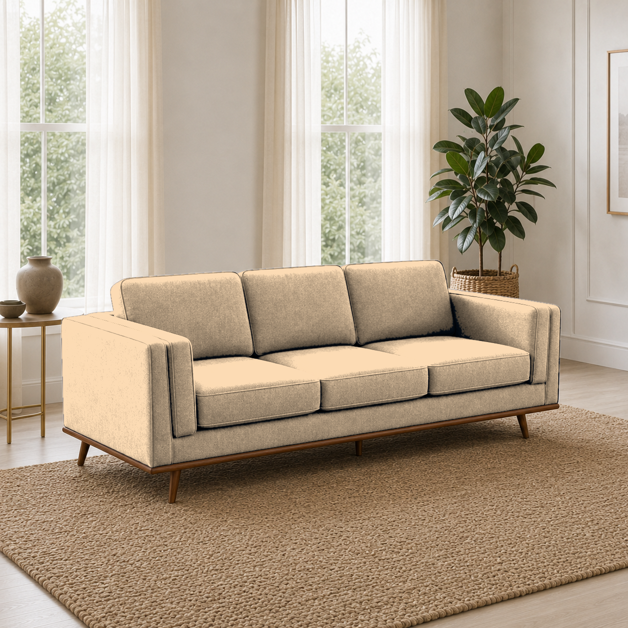Vivid 3+2+1 Sofa Set, 3 seater, beige, room view