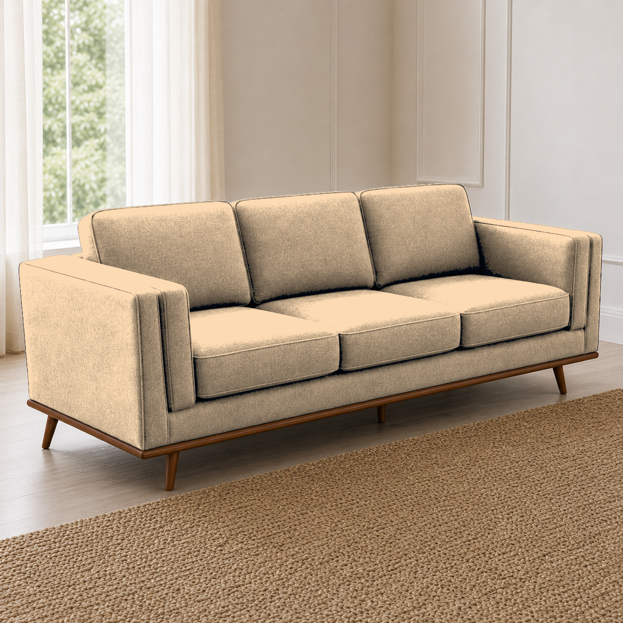 Vivid 3+2+1 Sofa Set, 3 seater, beige, detail view