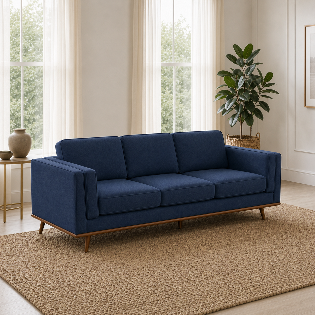 Vivid 3+2+1 Sofa Set, 3 seater, blue, room view