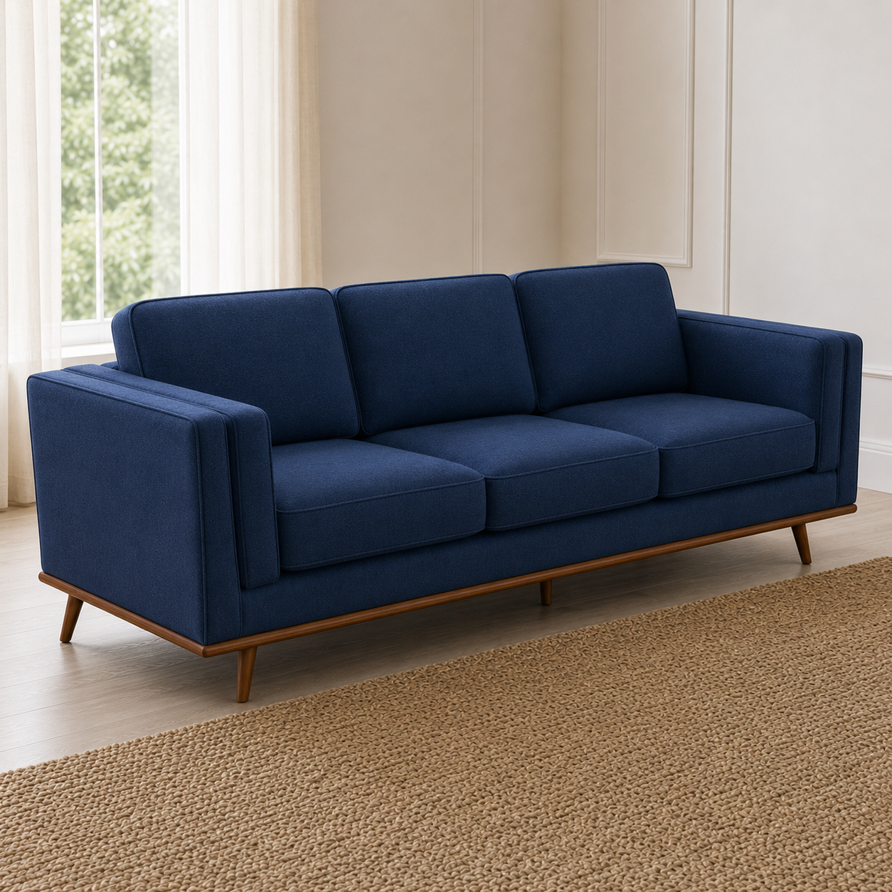 Vivid 3+2+1 Sofa Set, 3 seater, blue, detail view