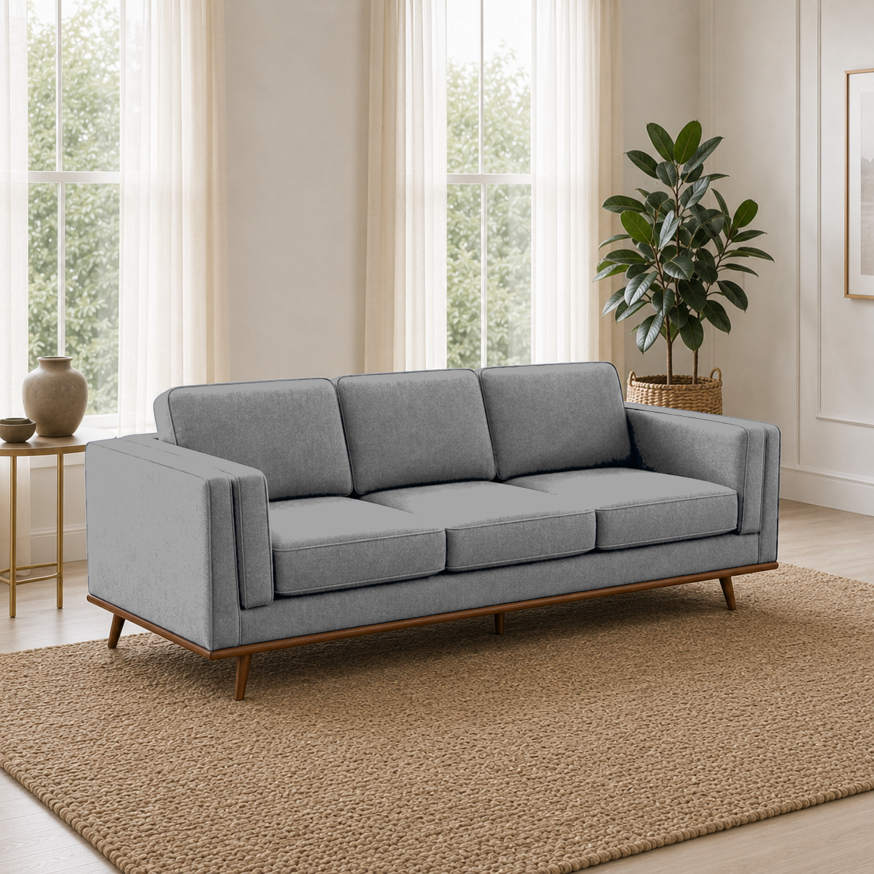 Vivid 3+2+1 Sofa Set, 3 seater, grey, room view