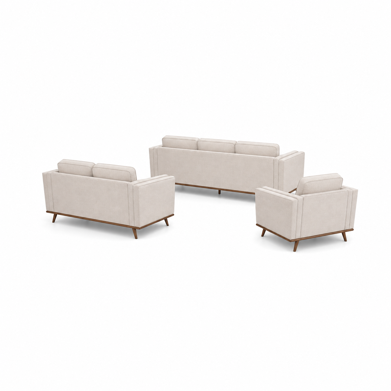 Vivid - 3+2+1 Sofa Set, complete 3+2+1 sofa set side studio view