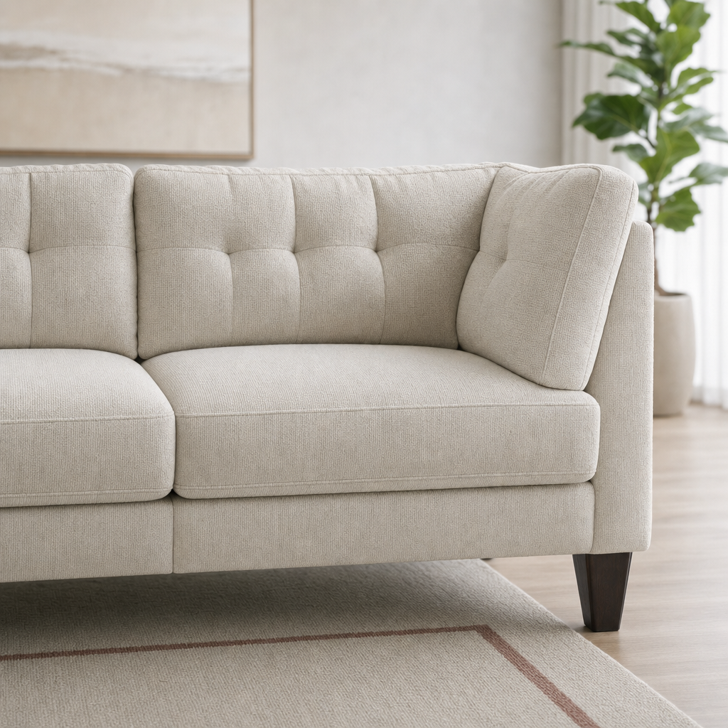 Close-up of the Vivid - L shape sectional sofa's upholstery and details