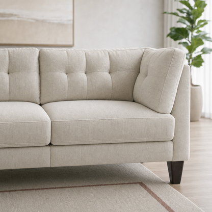 Close-up of the Vivid - L shape sectional sofa's upholstery and details
