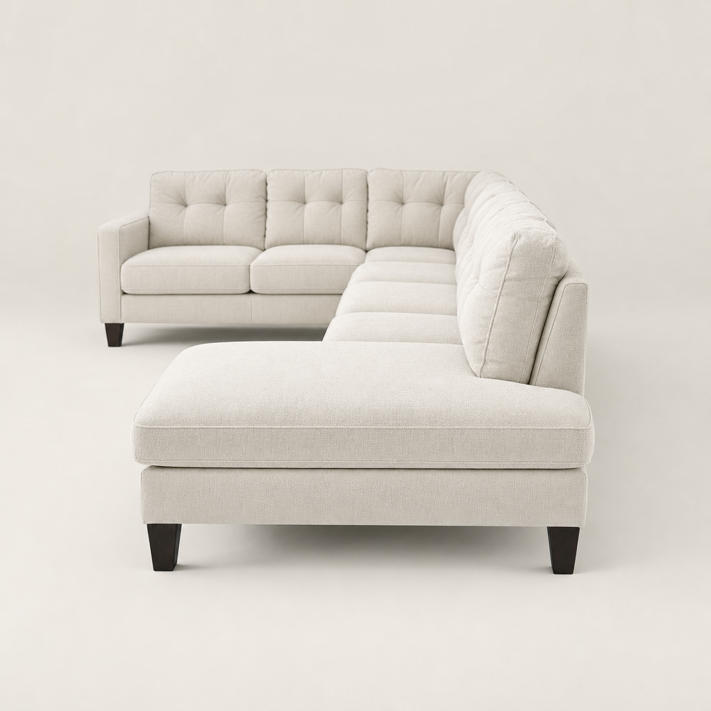 Vivid - L shape sectional sofa, chaise-end profile studio view