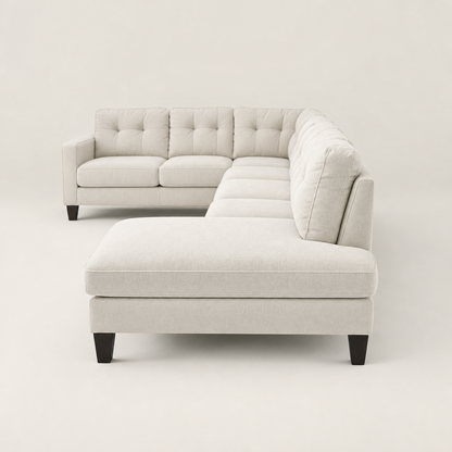 Vivid - L shape sectional sofa, chaise-end profile studio view