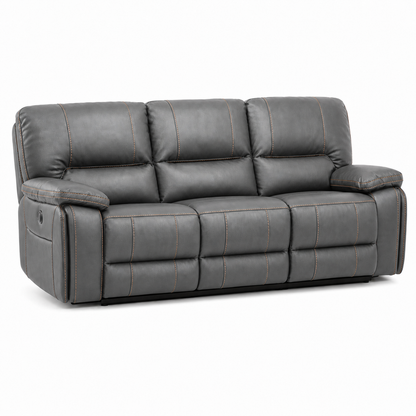 Vortex Recliner 3 seater grey 02 white