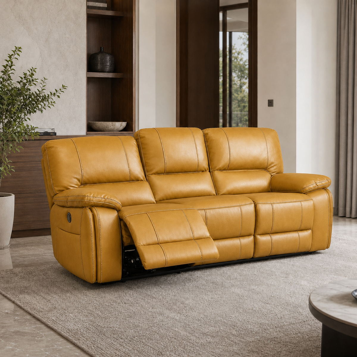 Vortex Recliner 3 seater yellow 01 main
