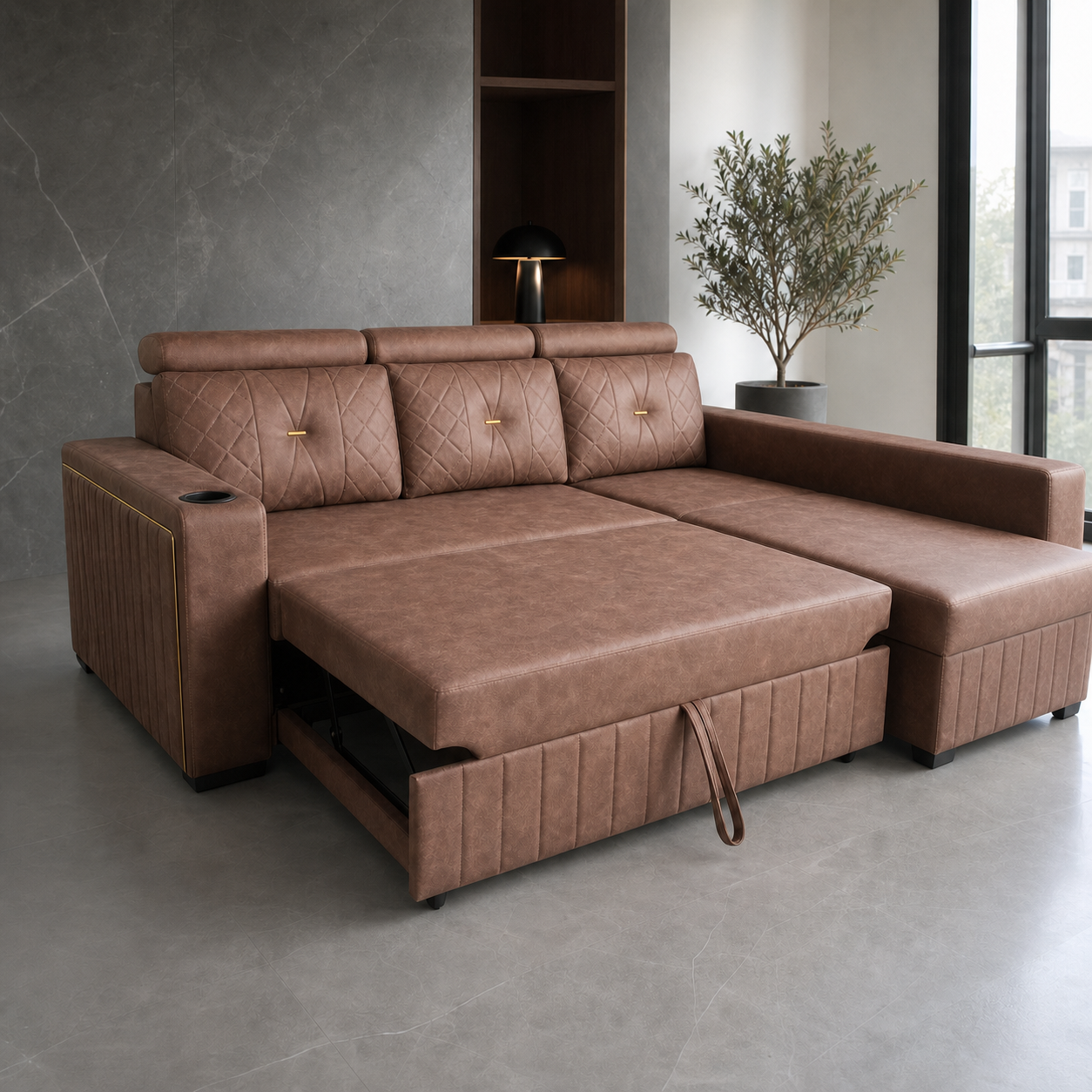 Walin - Sofa bed, source-proven open sofa-bed hero in a contemporary living room