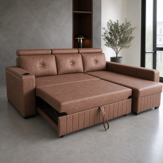 Walin - Sofa bed, alternate open sofa-bed view in the identical living room