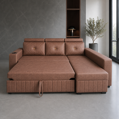 Walin - Sofa bed, front view verifying the source-proven open footprint