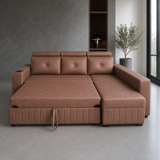 Walin - Sofa bed, front view verifying the source-proven open footprint