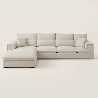 Wave - L shape sectional sofa, front studio view on neutral background