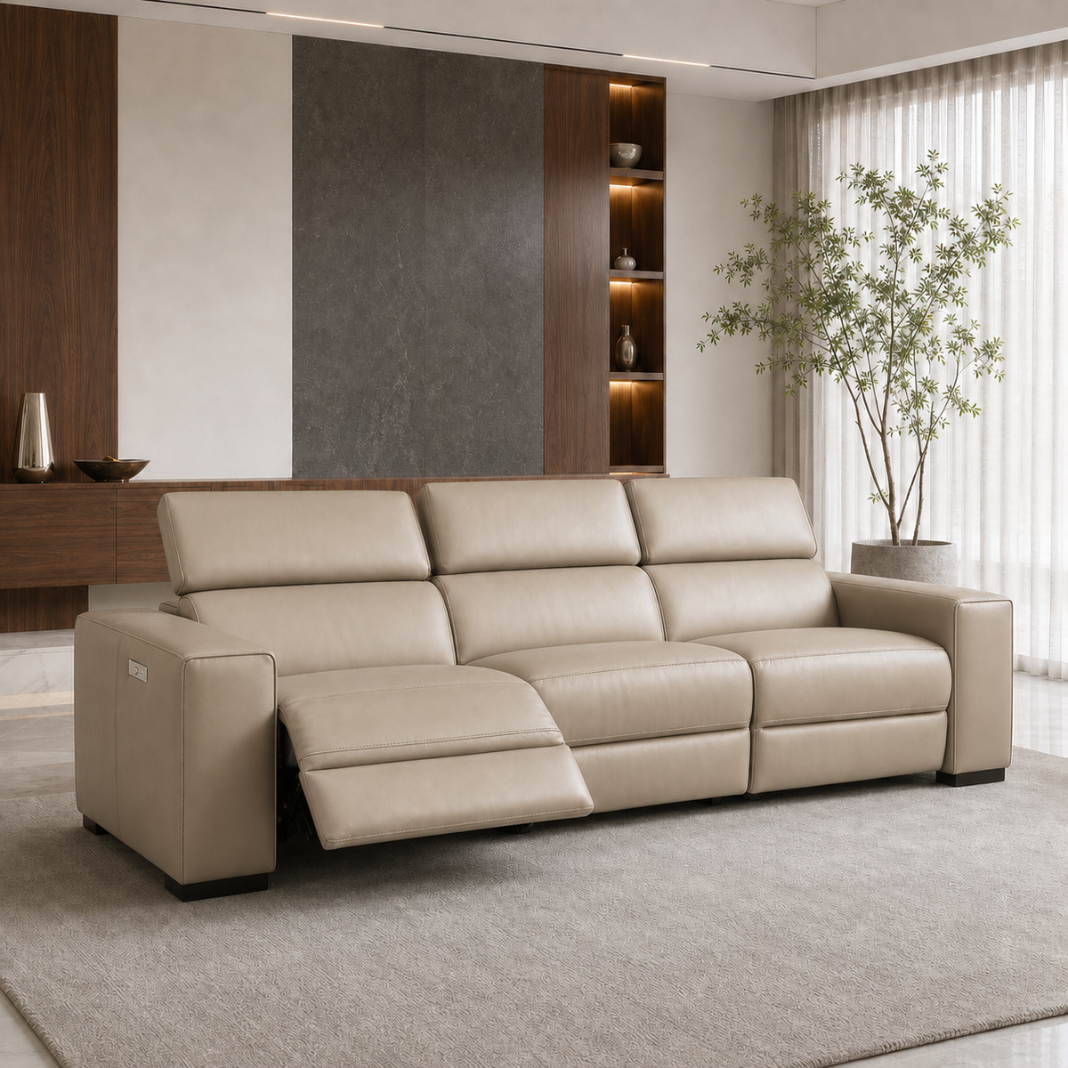 Whisper Recliner 3 seater beige 01 main