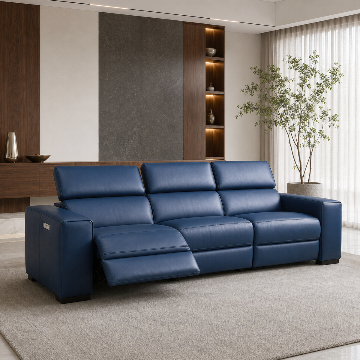 Whisper Recliner 3 seater blue 01 main