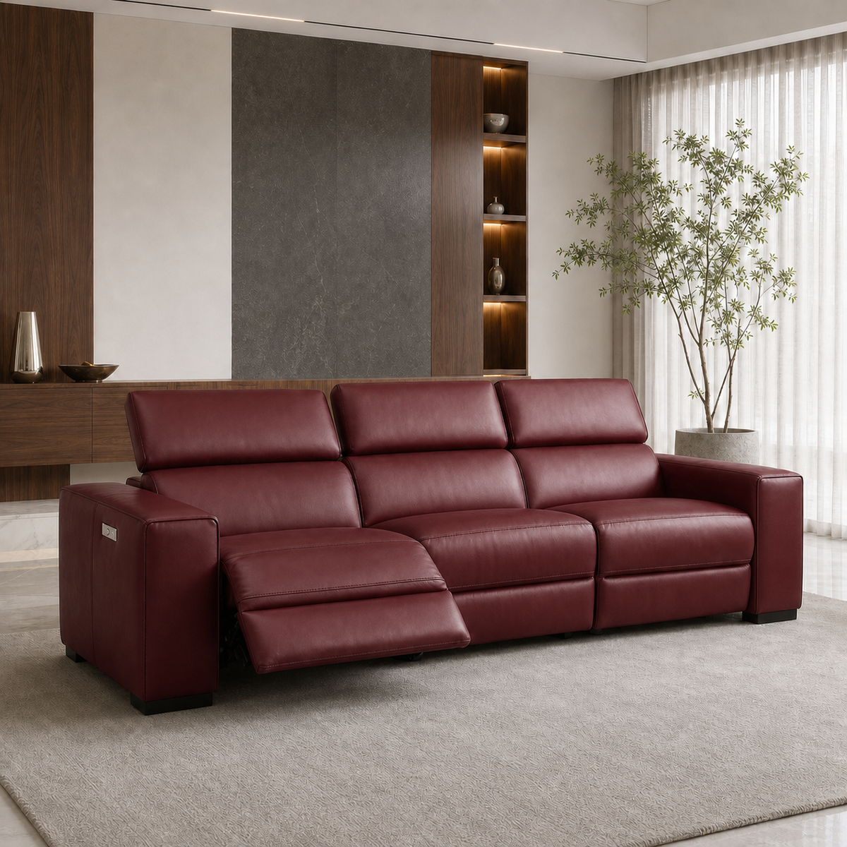Whisper Recliner 3 seater red 01 main