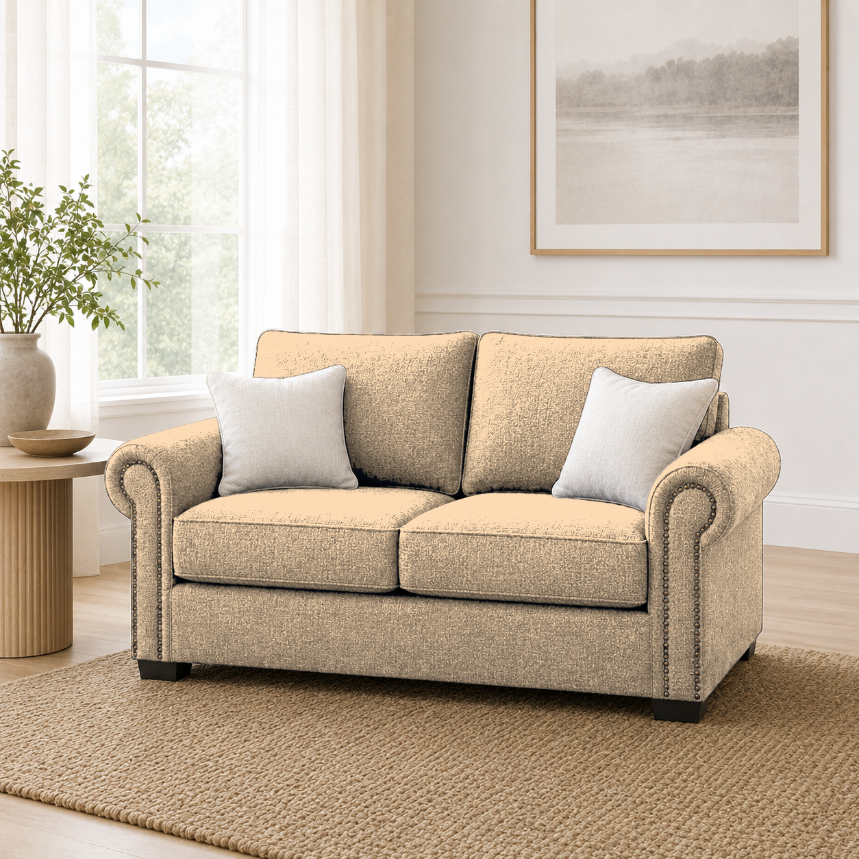 Wild 3+2+1 Sofa Set, 2 seater, beige, room view