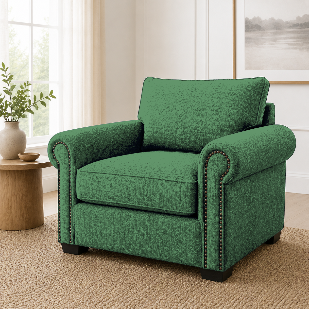 Wild 3+2+1 Sofa Set, 2 seater, green, studio view
