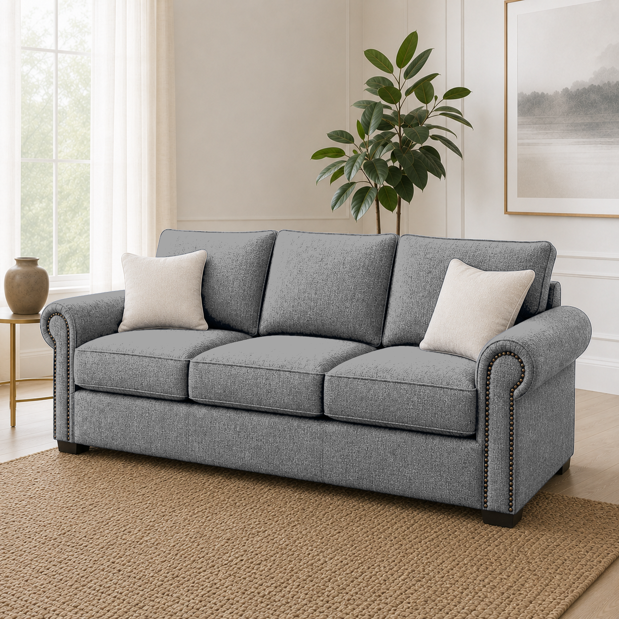 Wild 3+2+1 Sofa Set, 3 seater, grey, detail view
