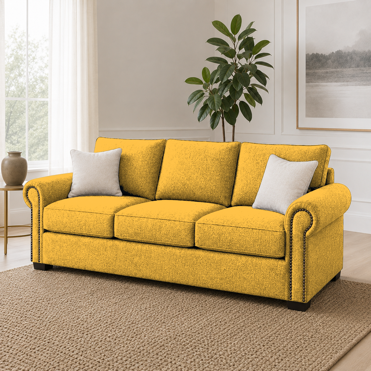 Wild 3+2+1 Sofa Set, 3 seater, yellow, room view