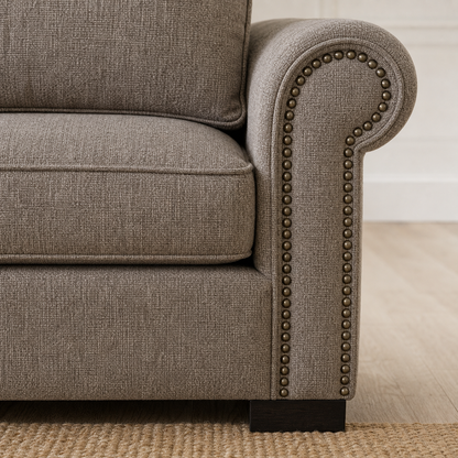 Detail view of Wild - 3+2+1 Sofa Set upholstery, seams, base, and legs
