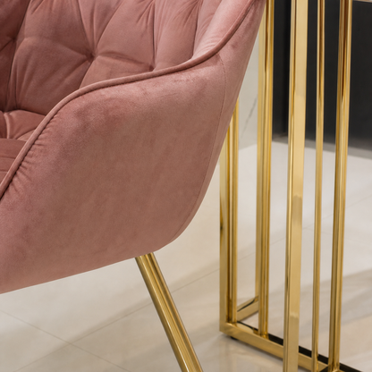 Willa - Dining Table Marble Top, close chair, seating, or base construction detail