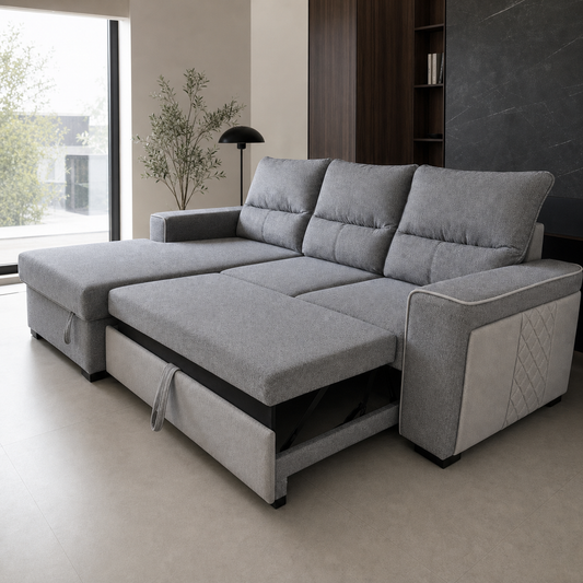 Wilon - Sofa bed, alternate open sofa-bed view in the identical living room