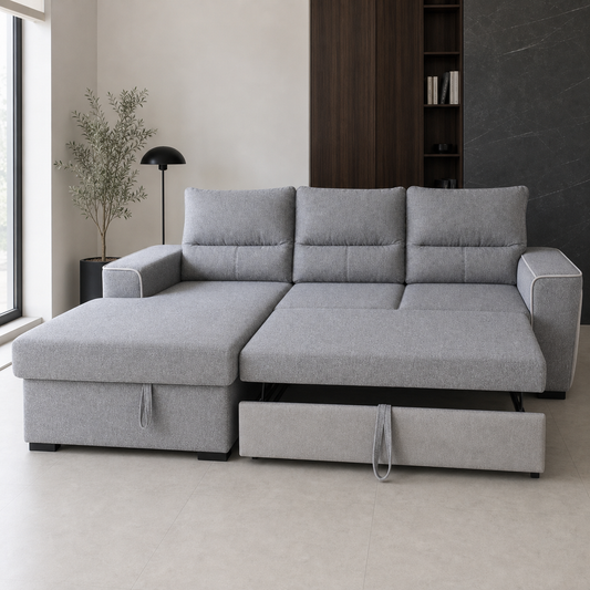 Wilon - Sofa bed, front view verifying the source-proven open footprint