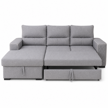 Wilon - Sofa bed, open sofa-bed front studio view on pure white