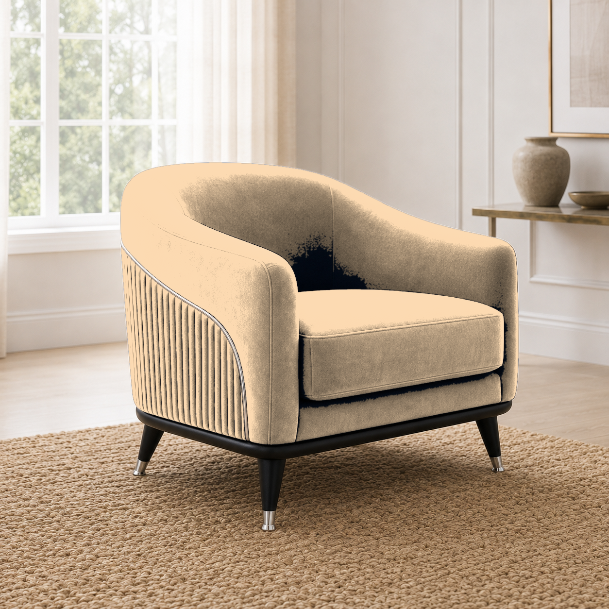 Wisp 3+2+1 Sofa Set, 1 seater, beige, room view