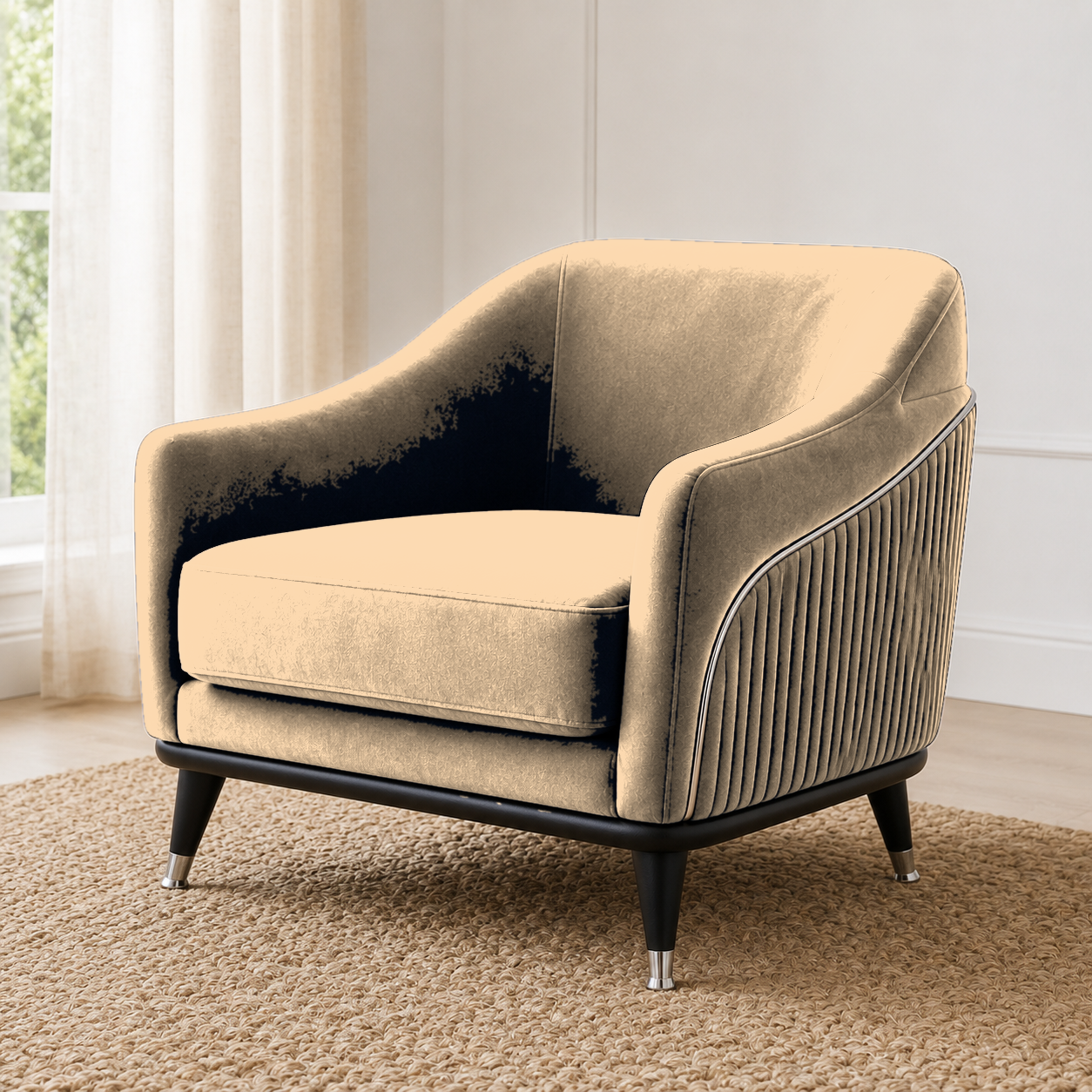 Wisp 3+2+1 Sofa Set, 1 seater, beige, detail view